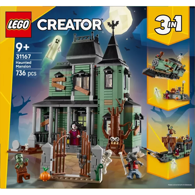 Construction toy LEGO Creator 3-in-1 Haunted House model 31167 — 736 pieces, 3 builds, 5 minifigures