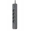 Power Line+ mobile ready surge protector power strip 1.5m (4 sockets + 3x USB A, 5V 2.4A)