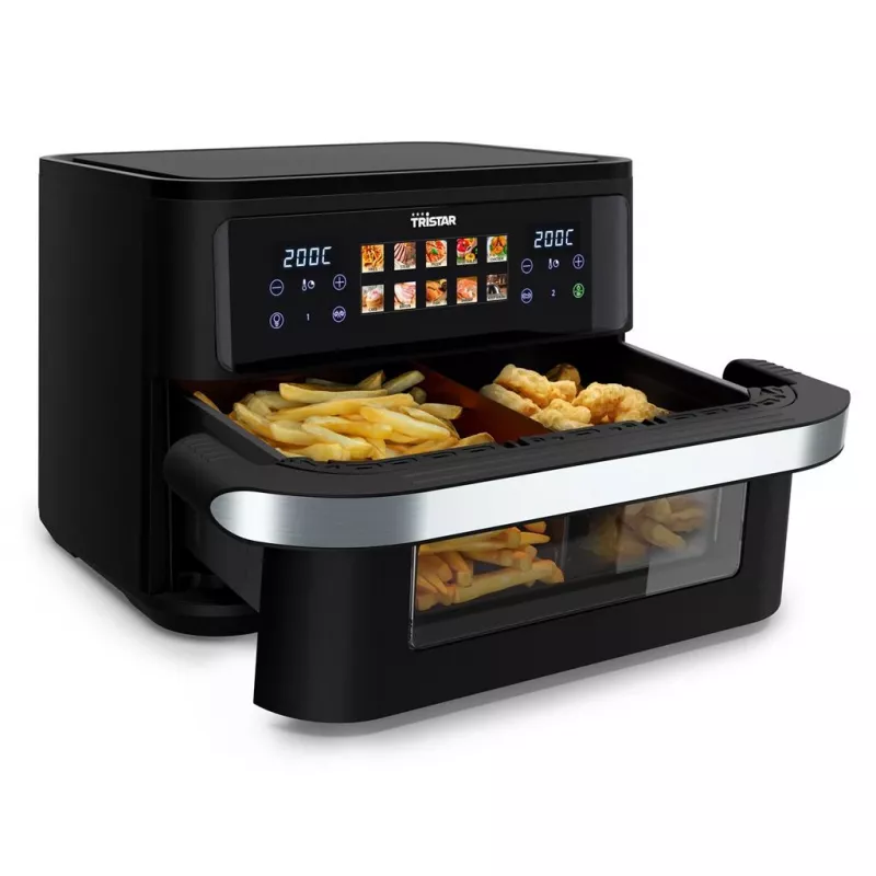 Hot air fryer Tristar FR-9078 Double 10 L, 2800 W, touch control, LCD, black/stainless steel