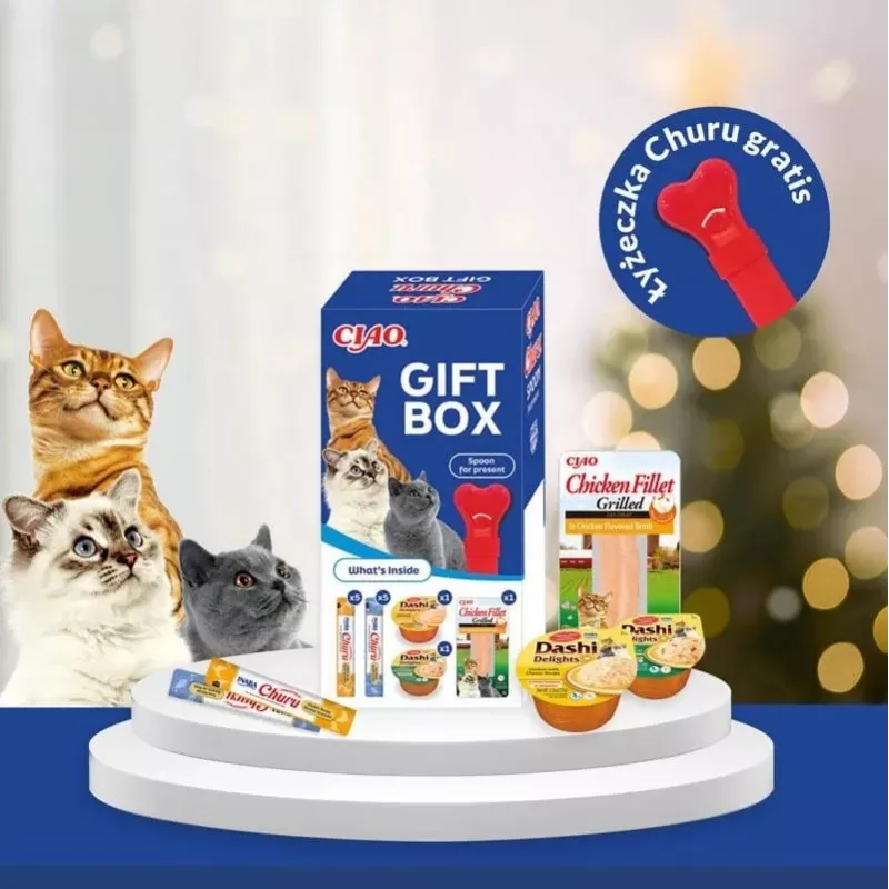 Cat treat gift box INABA Churu — assorted creamy treats for cats, multipack