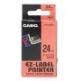 Label Roll CASIO XR-24RD1 — self-adhesive labels black on red, 2.4 cm × 8 m, 1 roll