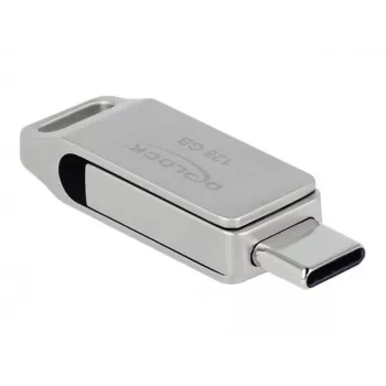 USB Flash Drive DeLOCK 128GB USB-C Type-A Swivel Model