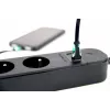 Power strip GEMBIRD TSL-PS-F4U-02 with 4 PL sockets and USB charger, black