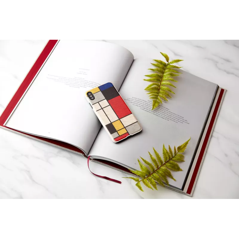 Phone case man and wood for iPhone XS Max — wooden back, white frame