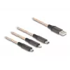 DeLOCK USB Cable 1.2m USB 2.0 USB A USB C/Micro-USB B/Lightning Transparent