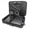 Manhattan Cambridge Laptop Bag 15.6 inch, Clamshell Design, Black, LOW COST, Accessories Pocket, Document Compartment on Back, Shoulder Strap (removable), Equivalent to Targus TAR300, Notebook Case, Three Year Warranty