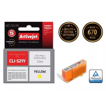 Compatible inkjet cartridge ACC-521YN Yellow for Canon CLI-521Y high (XL) yield 10 ml