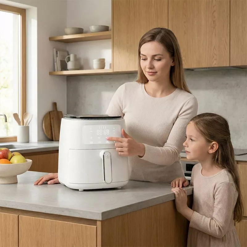 Air Fryer Elle EKAFP501WHEU 5 L, white — compact countertop oil-free cooker