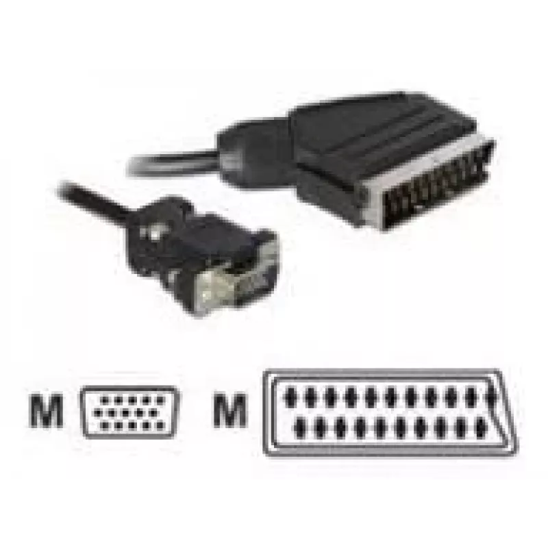 Video cable adapter DeLOCK 65028 SCART (21-pin) to VGA (D-Sub) 2 m