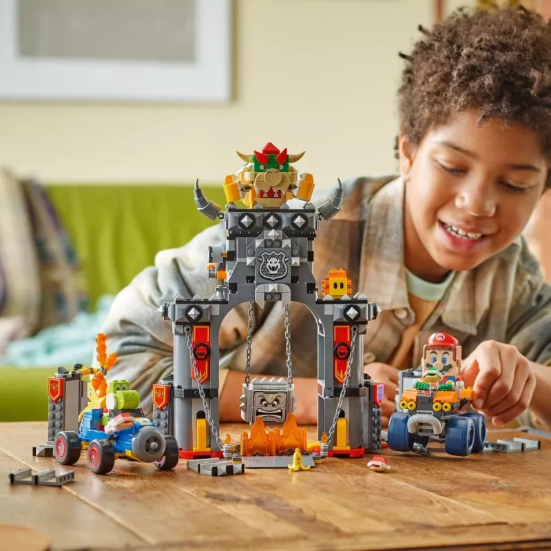 Construction toy LEGO set 72039 Super Mario Bowser's Fortress with Mario Kart, interactive playset