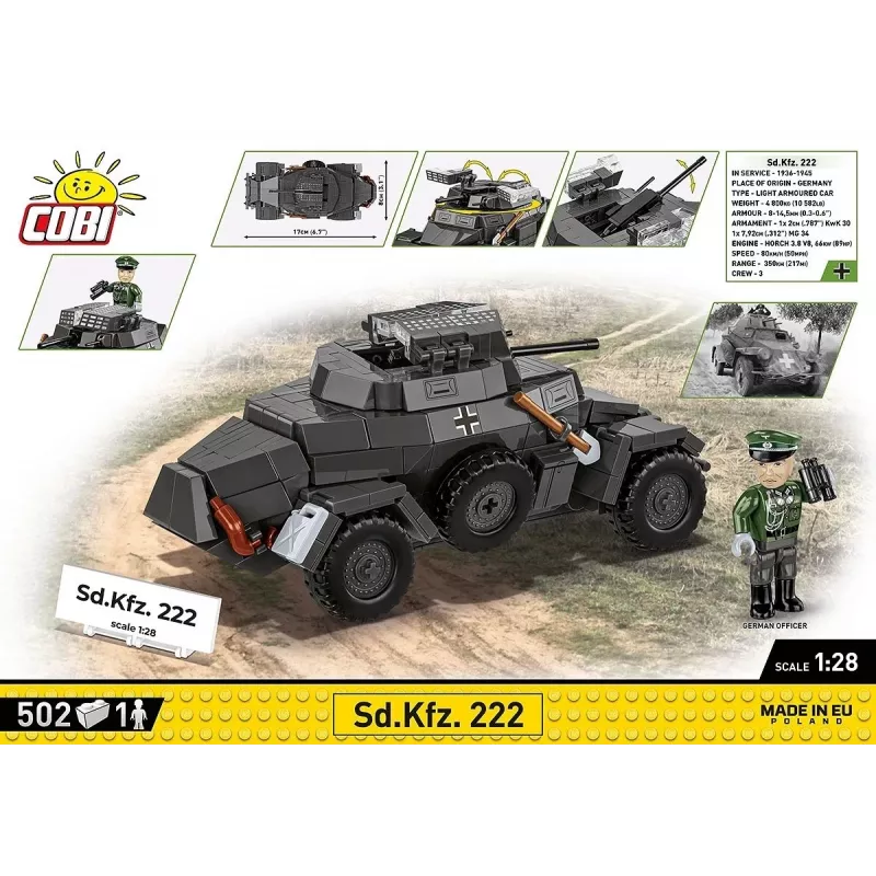 Cobi Blocks Sd.Kfz 222 model kit COBI-2657 — 502 blocks