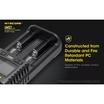 Nitecore UMS2 battery charger Household battery DC Lithium-Ion Nickel-Cadmium
