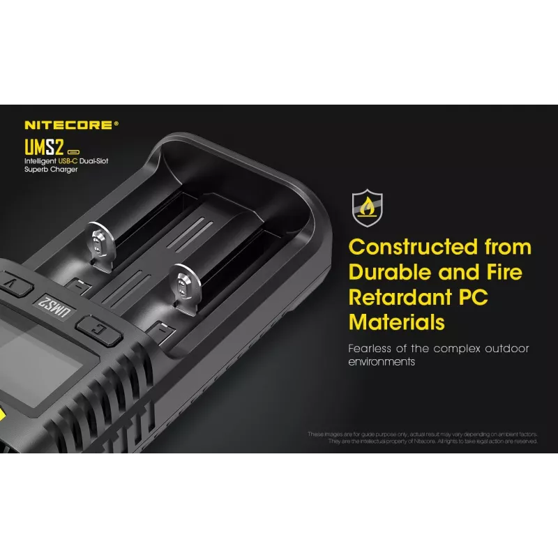 Nitecore UMS2 battery charger Household battery DC Lithium-Ion Nickel-Cadmium