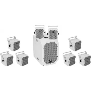 Active Speaker System Omnitronic BOB-10A ws with 8× BOB-4 ws (model 20000537)
