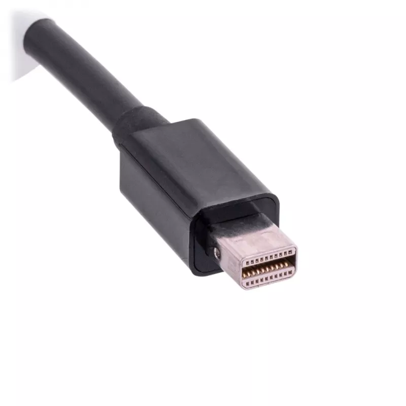 VGA (D-Sub) to Mini DisplayPort adapter cable LANBERG AD-0006-BK, 0.2 m, DisplayPort 1.2, 1920×1200@60Hz, female MiniDP, black