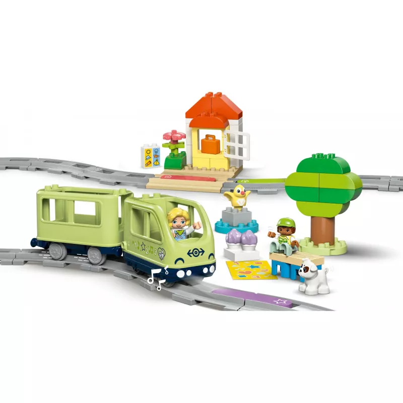 Toy train set LEGO DUPLO Interactive Adventure Railway 10427, 57 pieces, 2 minifigures, for ages 2+