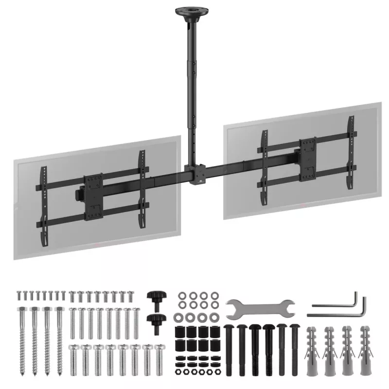 Ceiling mount MACLEAN MC-111 B for two TVs, max load 2×40 kg, max VESA 600×400