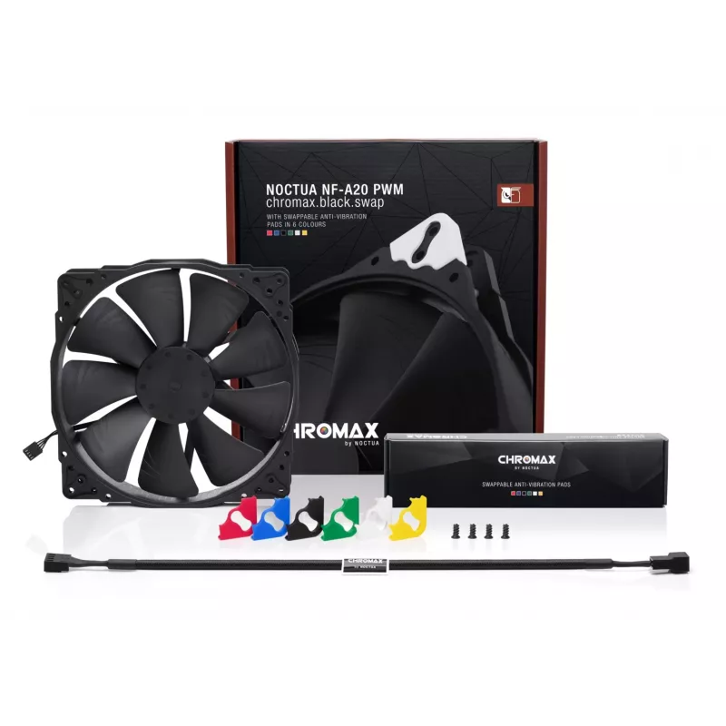 Fan Noctua NF-A20 PWM CH.BK.S — 200 mm PWM computer case fan, 12 V, 350–800 RPM, 146.9 m³/h, SSO bearing