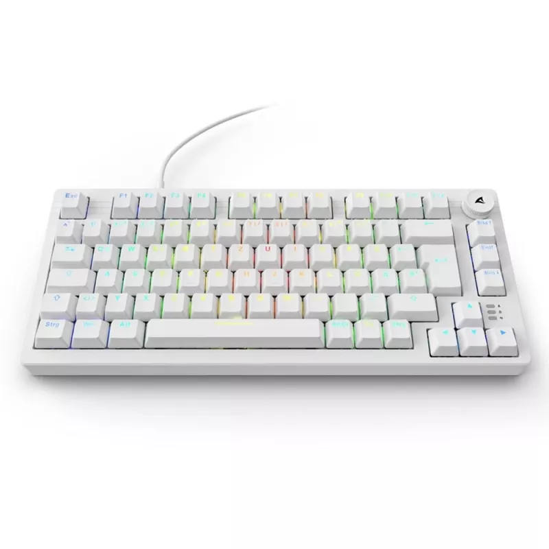 Keyboard Sharkoon SGK25 75% QWERTZ USB Wired RGB LED White