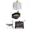 Rotho hooded cat litter box BIALA, anthracite plastic, 395×510×443 mm with spatula