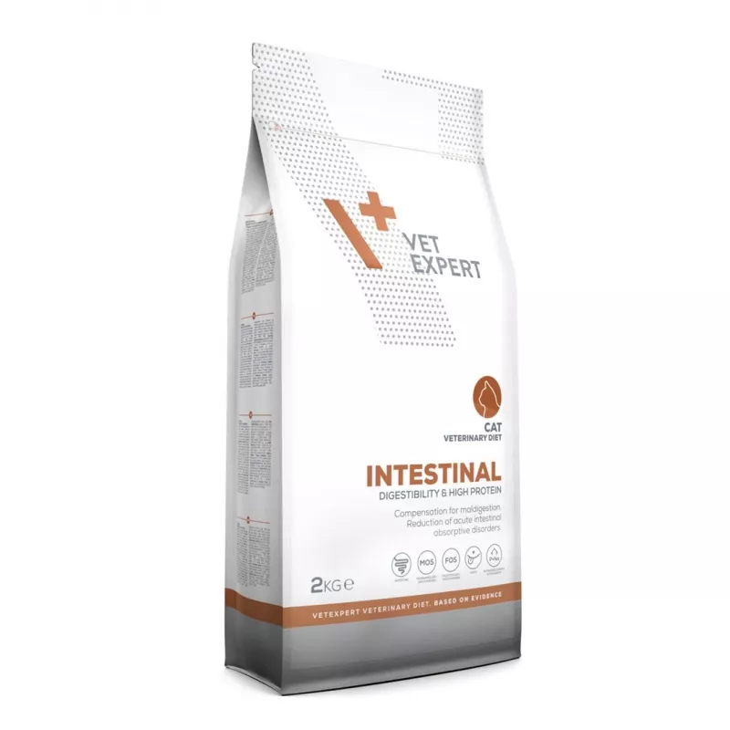Dry food VETEXPERT Veterinary Diet Intestinal for cats, 2 kg — poultry, 38% protein, 20% fat, gluten- and soy-free