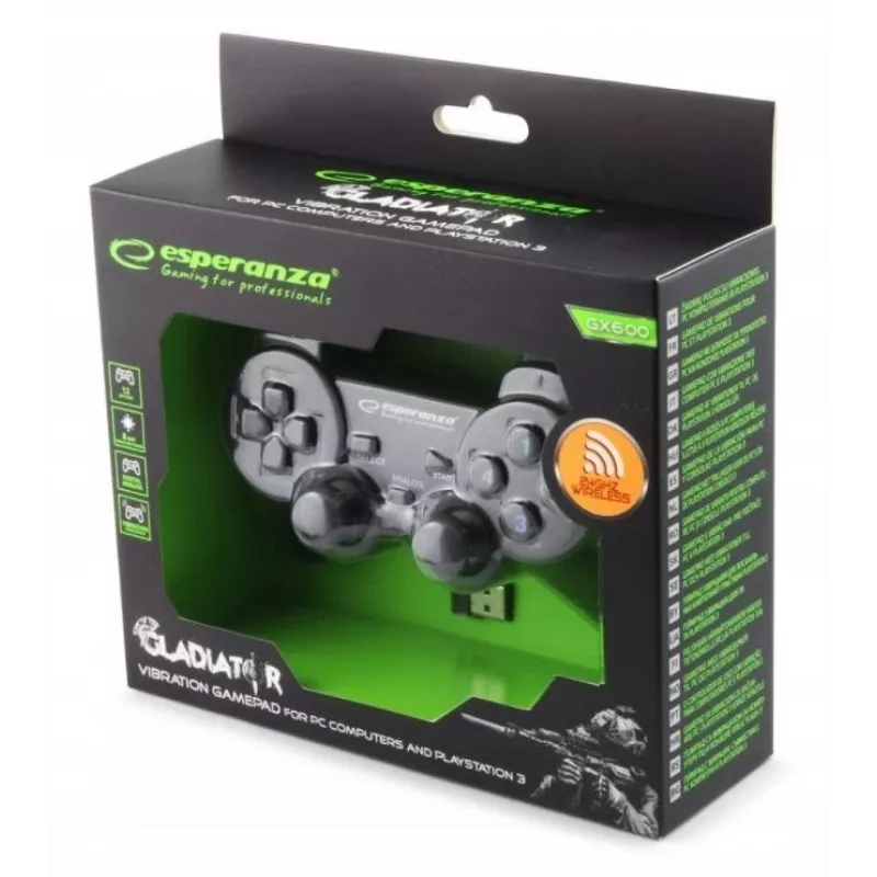 Esperanza EGG108K Gaming Controller Black USB 2.0 Gamepad Analogue / Digital PC, Playstation 3