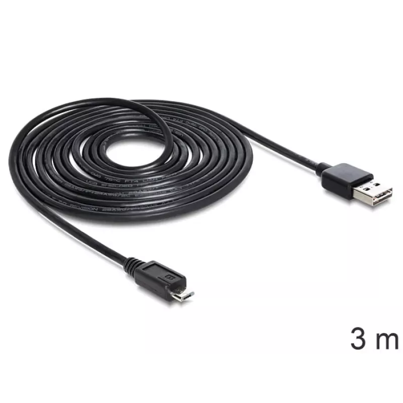 USB Cable DeLOCK EASY-USB 2.0-A - USB 2.0 micro-B 3m