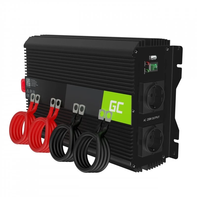 Power inverter Green Cell INVGC12 Auto 3000 W Black