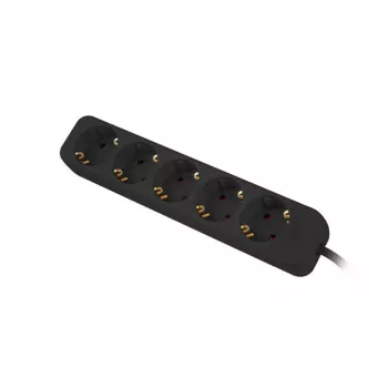 Power Extension Cable Lanberg PS0-05F-0300-BK 3m 5 AC Outlets Indoor Black