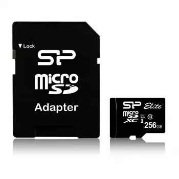 MicroSDXC memory card Silicon Power Elite 256GB UHS-I Class 10 U1 85MB/s with SD adapter