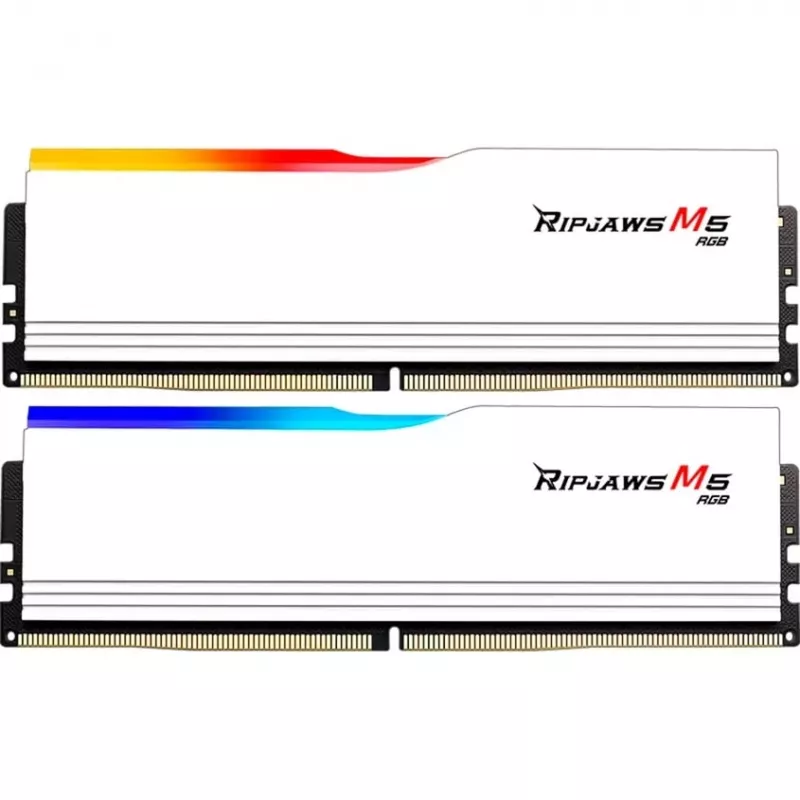 DIMM 64 GB DDR5-5200 (2x 32 GB) Dual-Kit, Memory White, F5-5200J4040A32GX2-RM5RW, Ripjaws M5 RGB, INTEL XMP