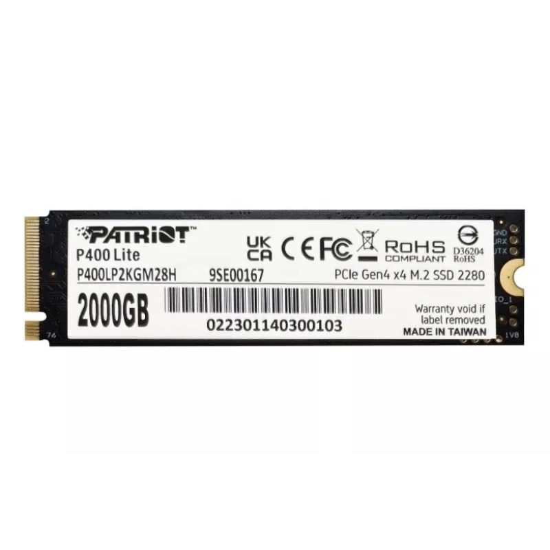SSD PATRIOT P400 Lite 2 TB M.2 PCIe Gen4 x4 NVMe, 3500/2700 MB/s, 80×22×3.8 mm