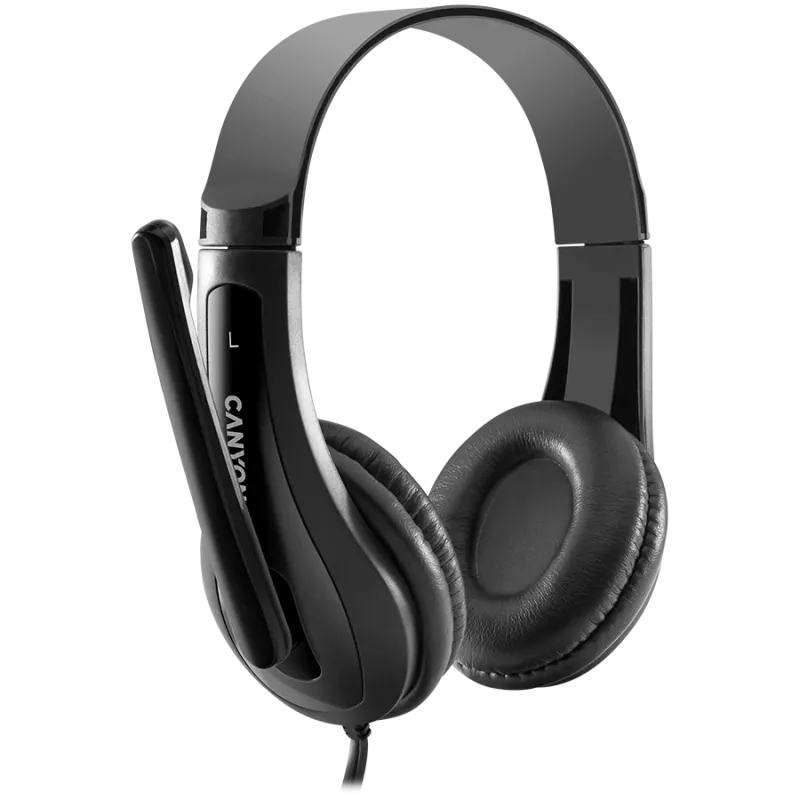 CANYON PC headset HSC-1 PC Mic Flat 2m Black