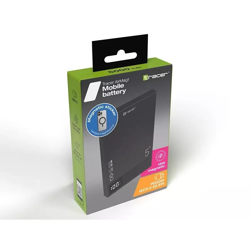 Tracer AirMag1 Lithium Polymer (LiPo) 5000 mAh Wireless charging Black