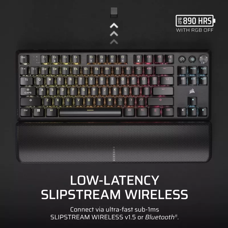 Corsair K70 CORE TKL keyboard Gaming USB + RF Wireless + Bluetooth QWERTZ German Black