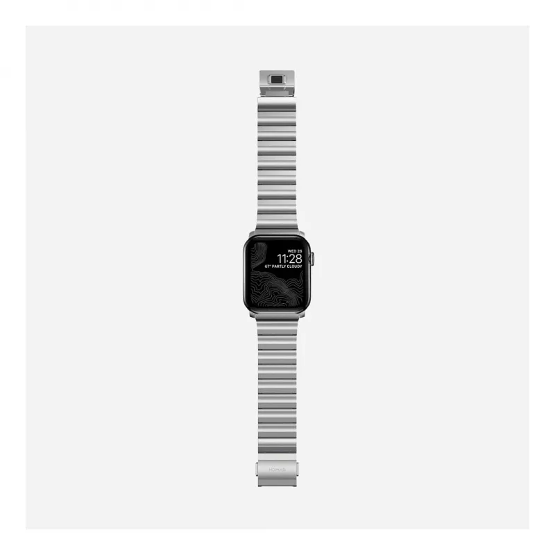 Band Nomad NM1A4HSXS0 for sport watch, stainless steel, silver, width 35 mm, 108.9 g