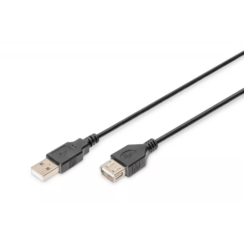 Digitus ASSMANN Basic - USB-Extension Cable - USB Type A, 4-pin (M) - USB Type A, 4-pin (W) - 3 m (USB/USB 2.0) - Moulded - Black (AK-300200-030-S)