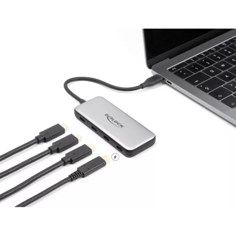 DeLOCK 64261 USB 3.2 Gen 1 Type-C Hub 10000 Mbit/s Black Grey