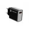 NATEC AC fast charging indoor wired charger Ribera — 18W (5–15V, up to 3A), 1× USB-A, Huawei FCP/SCP, black