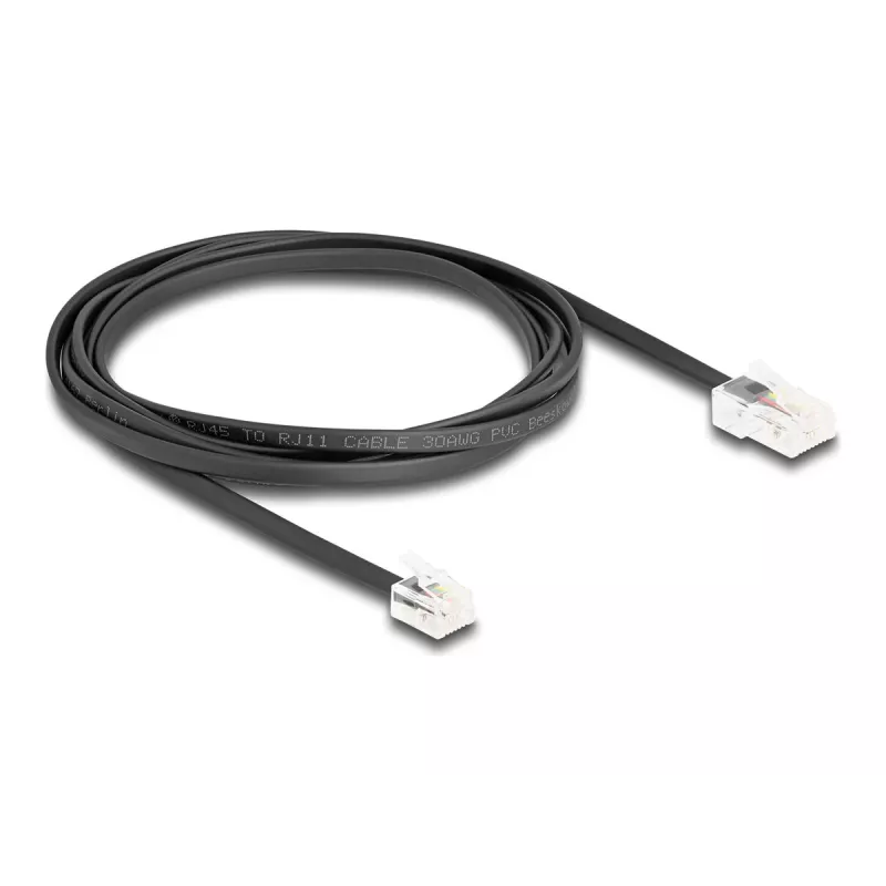 Telephone Cable DeLOCK 88036 RJ45 to RJ11 2m Black