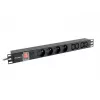 Power distribution unit LANBERG PDU-04E04I-0200-BK — 4× C13 outlets, 16 A, 220–250 V, 2 m cable, 1U horizontal, black