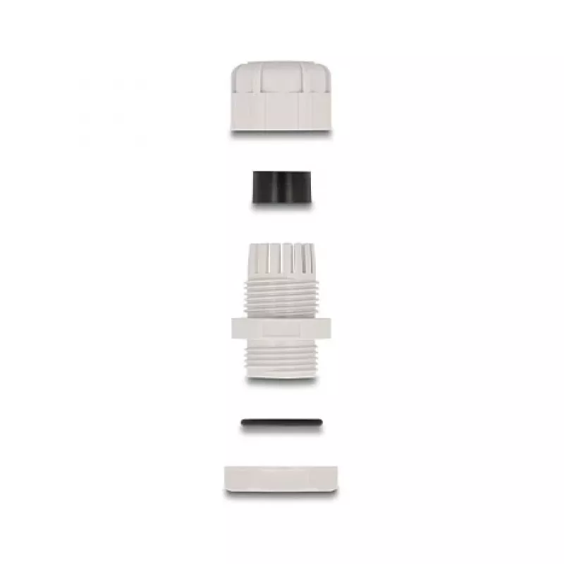 Cable gland M16 DELOCK, plastic, grey, pack of 10