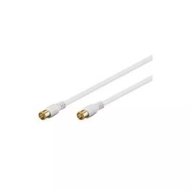 Wentronic Goobay SAT Connection Cable, F-Quick, 100% Shielded, Gold-Plated, White, 1.5 m - F-Plug (Quick) F-Plug (Quick) (62743)