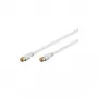 Wentronic Goobay SAT Connection Cable, F-Quick, 100% Shielded, Gold-Plated, White, 1.5 m - F-Plug (Quick) F-Plug (Quick) (62743)