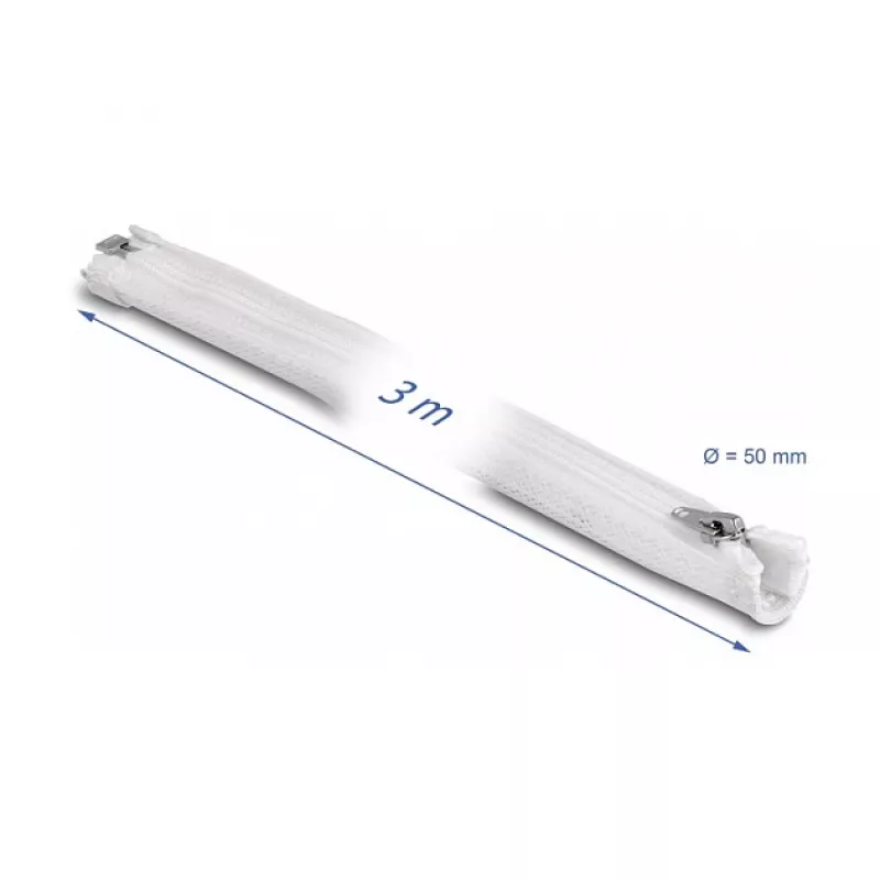 Braided Sleeve DeLOCK 20835 3m x 50mm White