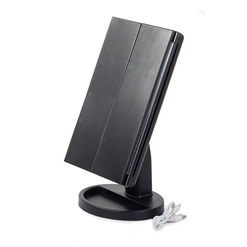 Extralink Makeup Mirror, Magnifying, Black, Foldable, Backlit, with Stand