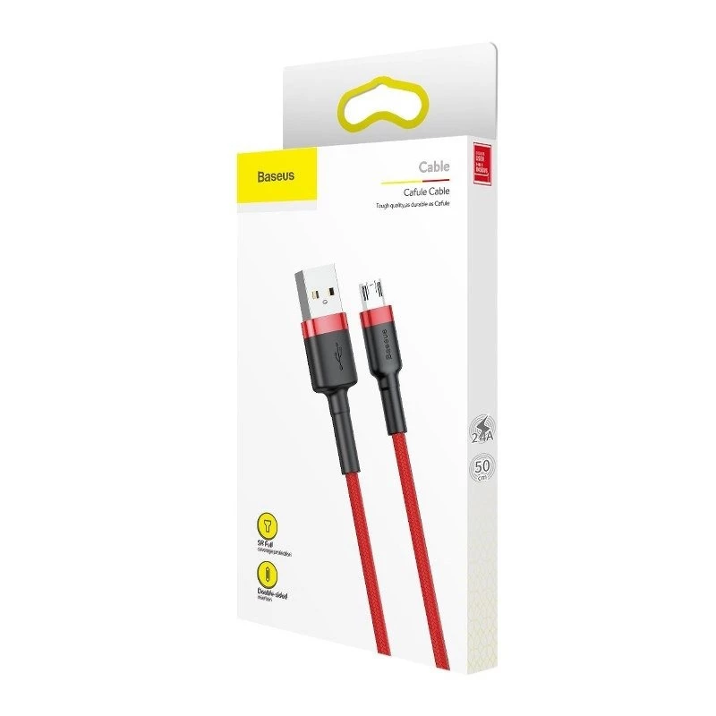 USB cable Baseus CAMKLF-C09 2m USB A Micro-USB B Red