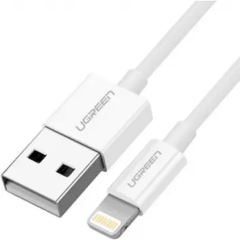 Ugreen cable USB 2.0 A lightning 2m, 5V/2.4A iPhone 7 / 7plus / 6S/ 6 / 6 Plus, iPhone 5s/5c/5, iPad Mini/Mini 2, iPad 1 m White