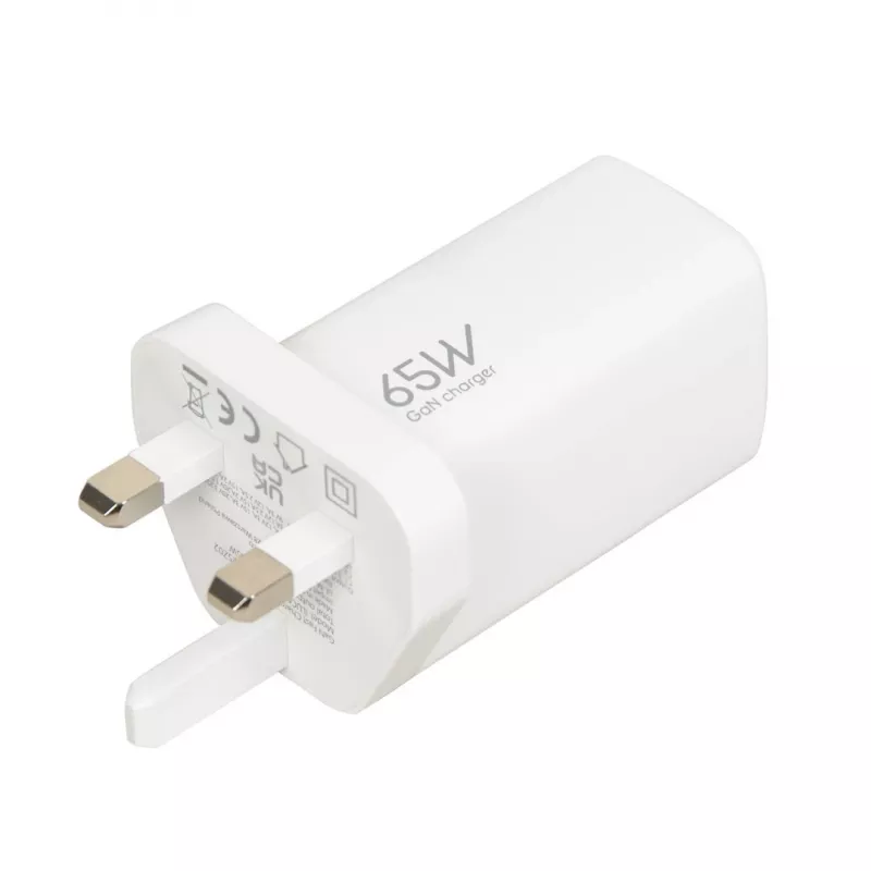 iBOX C-65 White, GaN 65W universal charger UK plug