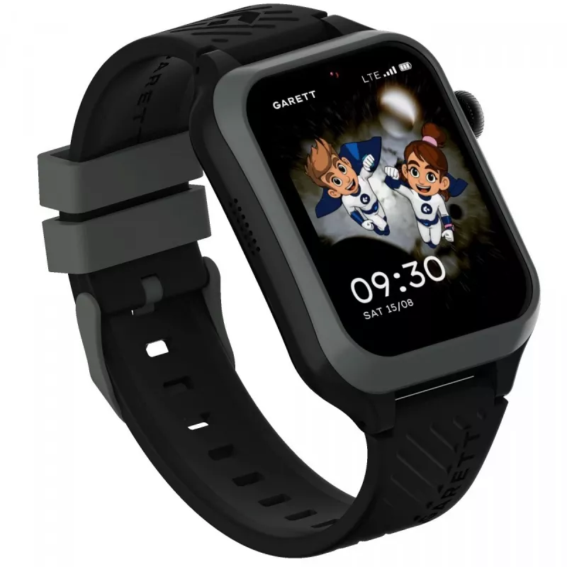 Smartwatch Garett Kids Essa 2 4G Black — kids' GPS watch with 4G connectivity